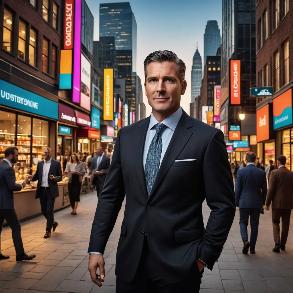 a man in a suit and tie standing in a city street with a crowd of people walking around him, new objectivity, a stock photo, Dan Scott, mitchell mohrhauser