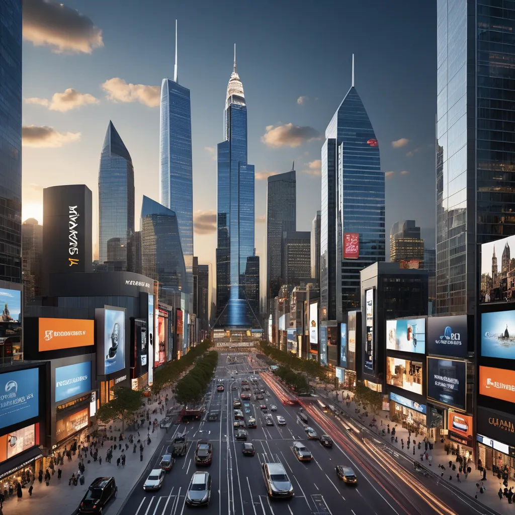 a city street with a lot of tall buildings and billboards on the sides of it at sunset or dawn, futurism, a digital rendering, David Park, vray render