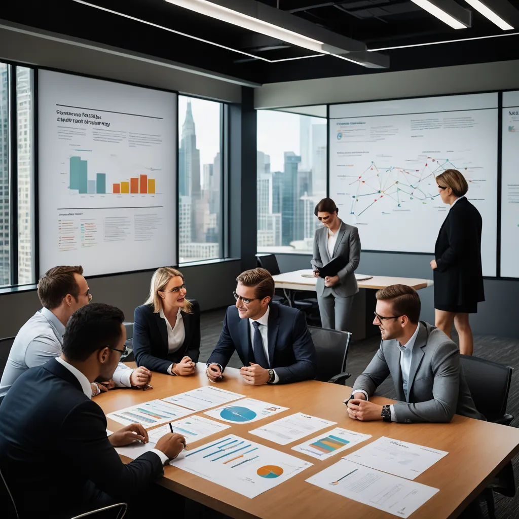 a group of people sitting around a table in a room with large windows and a projector screen on the wall, incoherents, a stock photo, Enguerrand Quarton, professional photo