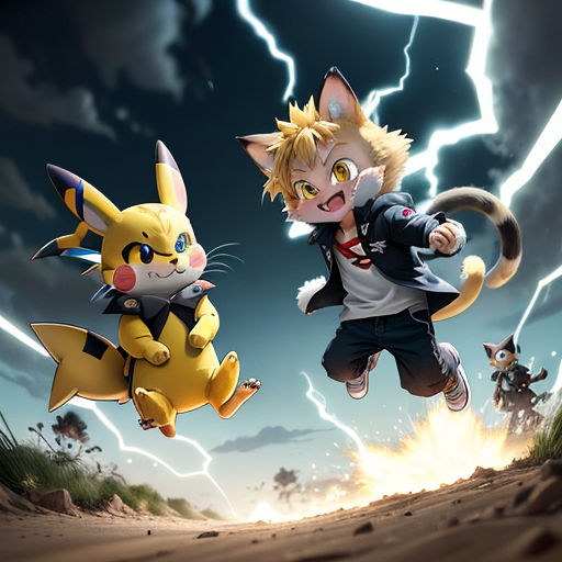 Image result for pikachu vs kaminari