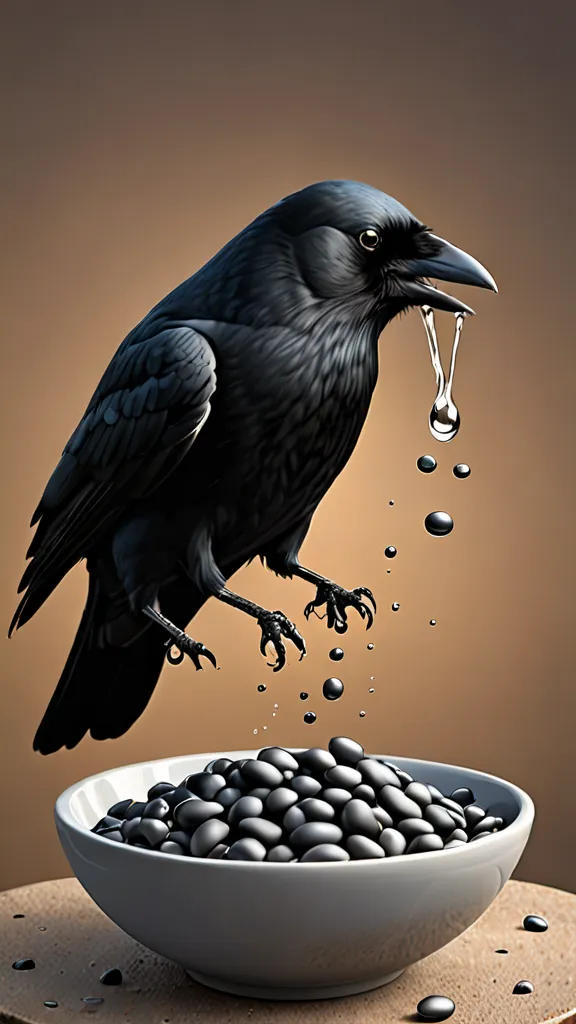 The Thirsty Crow and the Magic Pebbles