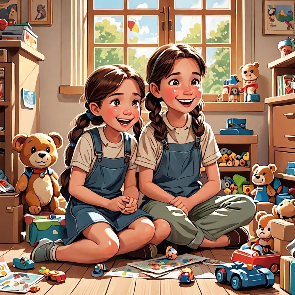two girls sitting on the floor with toys in front of them and a teddy bear on the floor behind them, photorealism, a storybook illustration, Diego Gisbert Llorens, official art