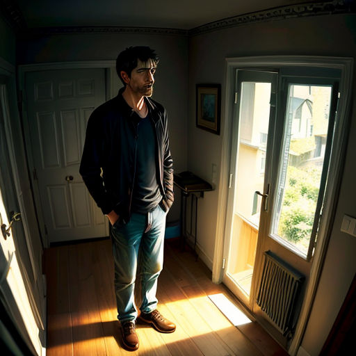 a man standing in a doorway with his hands in his pockets and looking at the camera with a smile
