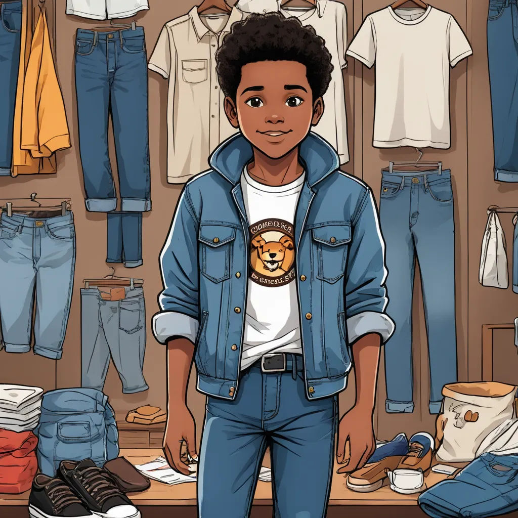 a cartoon of a man standing in front of a closet full of clothes and shoes, with a lion t - shirt on, lyco art, a character portrait, Cedric Seaut (Keos Masons), character art