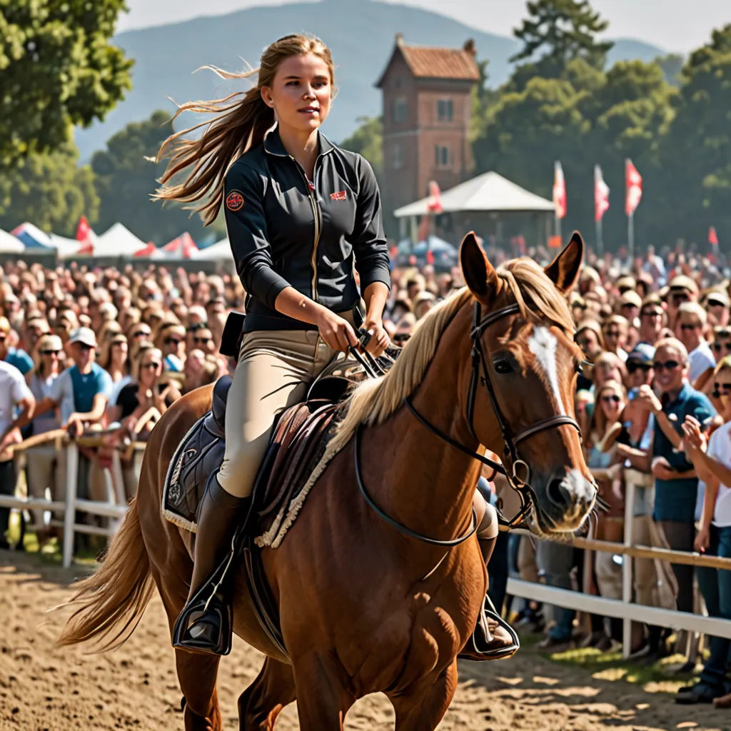 Stella's turn came, and she rode fiercely. However, her impatience led to a few missteps. The crowd gasped as Stella stumbled, but she managed to regain her balance.