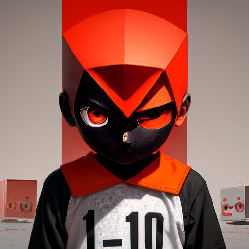 a person with a red helmet and a black and white shirt and a red and white shirt and a red and black hat