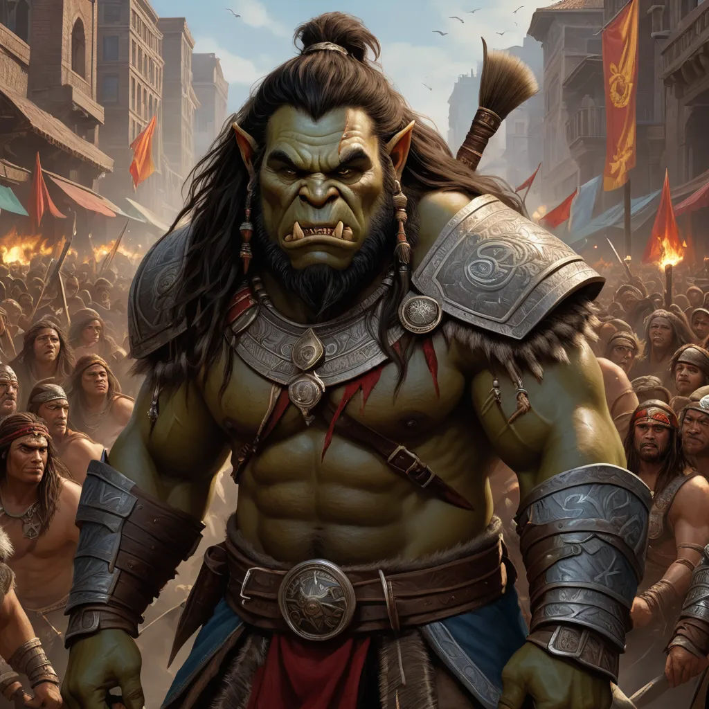 a painting of a man with a beard and a beard in a crowd of people in a city street, altermodern, concept art, Alex Horley, magic the gathering artwork