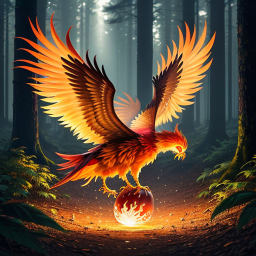 Feathers and Fire - Fabled Phoenix Bird - NeatoShop