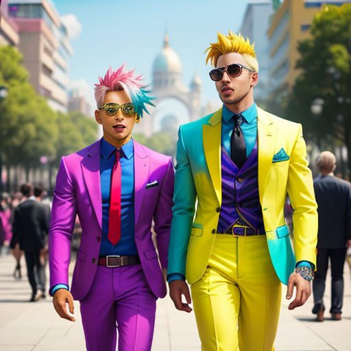 The Purple Suit with Yellow Hair