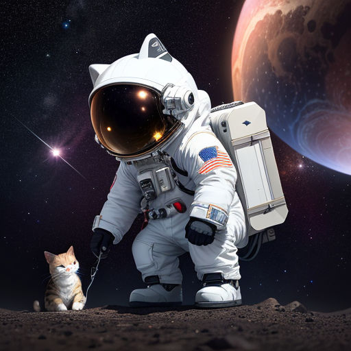 Life is good astronaut deals cat