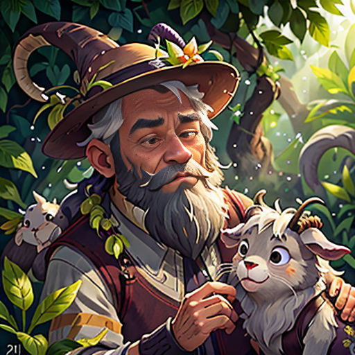 a man holding a cat in a forest with a forest background and a forest scene in the background, with a forest scene and a forest scene with a man holding a cat