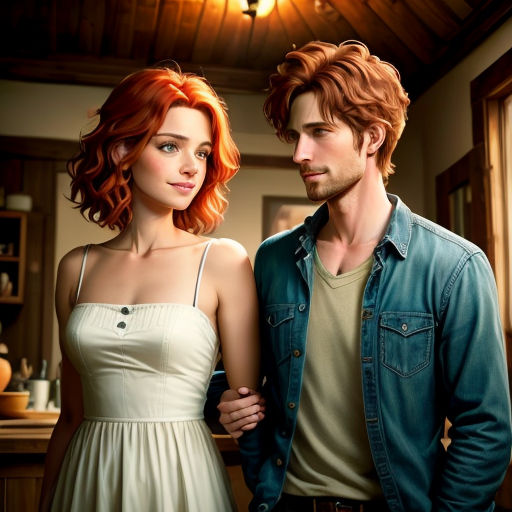 a man and a woman standing next to each other in a kitchen together, looking at each other with a serious look on their faces