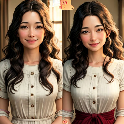a woman with long hair and a white shirt is shown in three different pictures, one of the woman has long hair and the other is wearing a red and white shirt