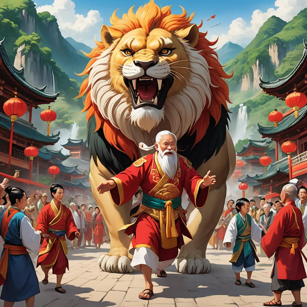 The legend of dragon and lion dance