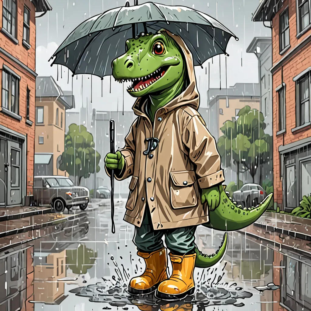 The Dinosaur's Rainy Adventure