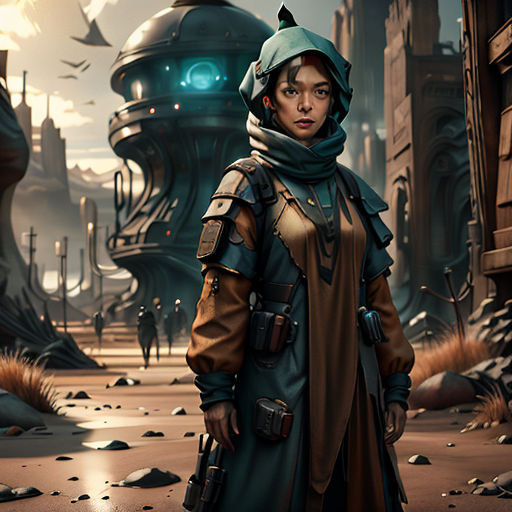 a woman in a futuristic city with a gun in her hand and a sci - fi fi fi fi fi fi fi fi fi fi fi fi fi fi fi fi fi fi fi fi fi fi fi fi fi fi fi fi