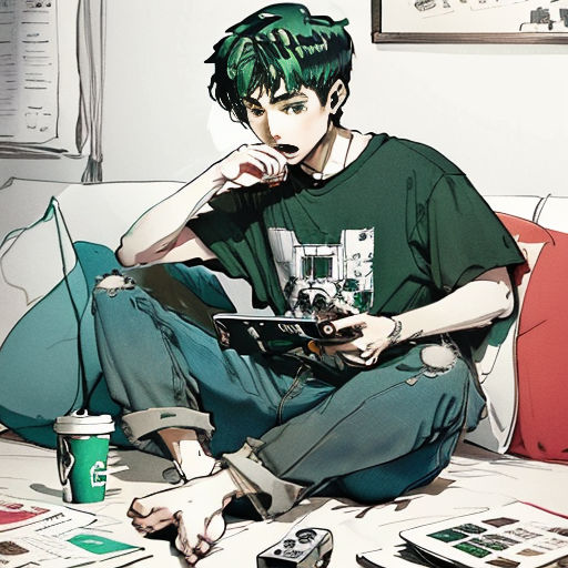 a man sitting on a couch holding a tablet computer and looking at it with a surprised look on his face
