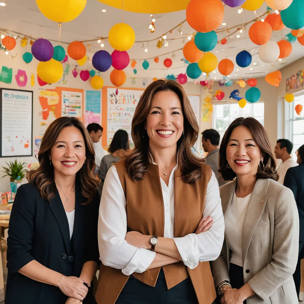 three women standing in a room with balloons hanging from the ceiling and a ceiling of balloons in the background, private press, a stock photo, Bourgeois, professional photo