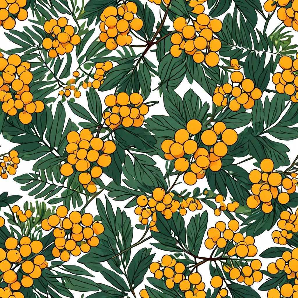 a bunch of oranges on a tree branch with leaves and berries on a white background with green leaves, generative art, a screenprint, Annabel Kidston, flowers