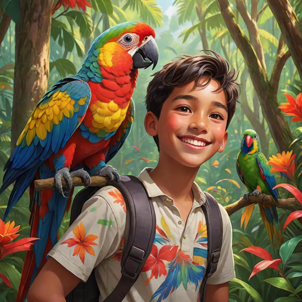 A Boy and His Parrot