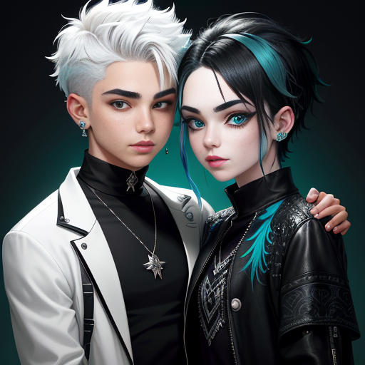 Teal and Black