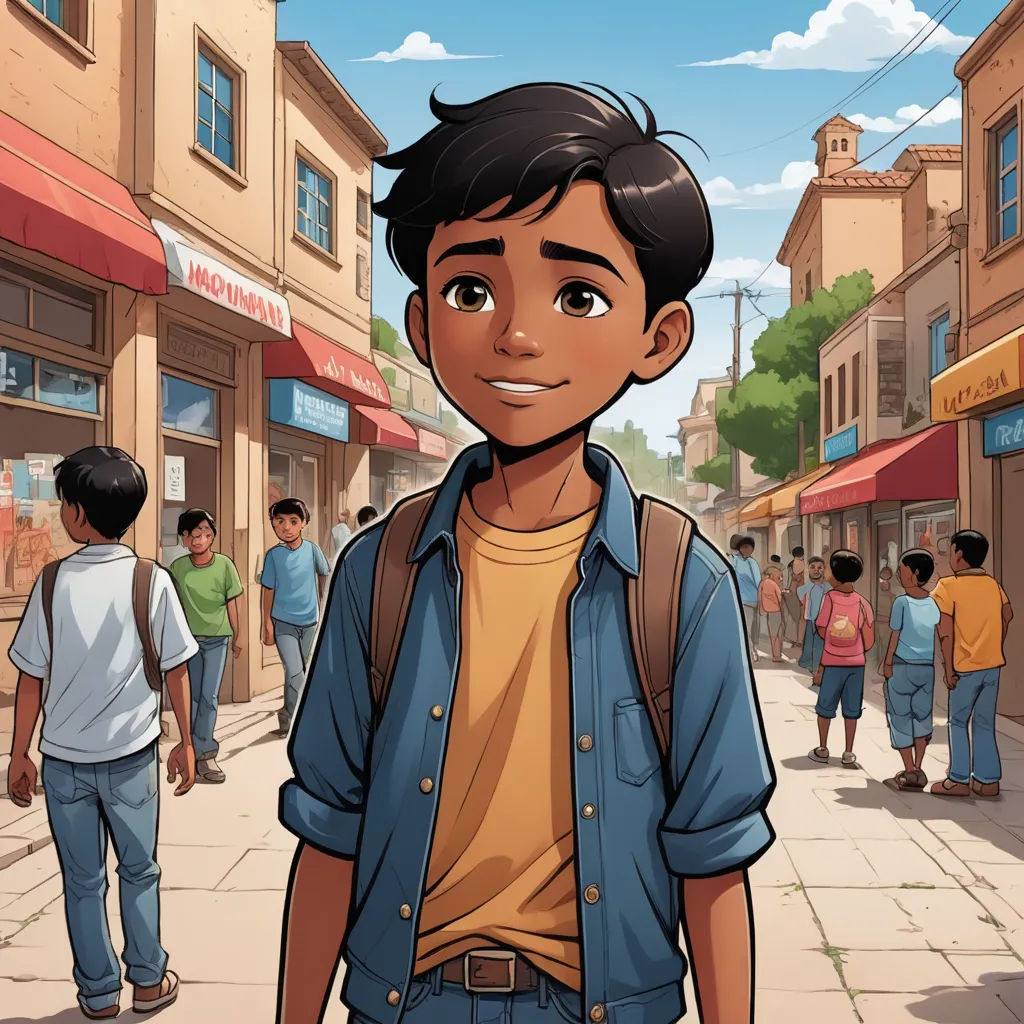 a cartoon of a man standing in the middle of a street with people walking around him and a building in the background, samikshavad, a comic book panel, Altoon Sultan, graphic novel