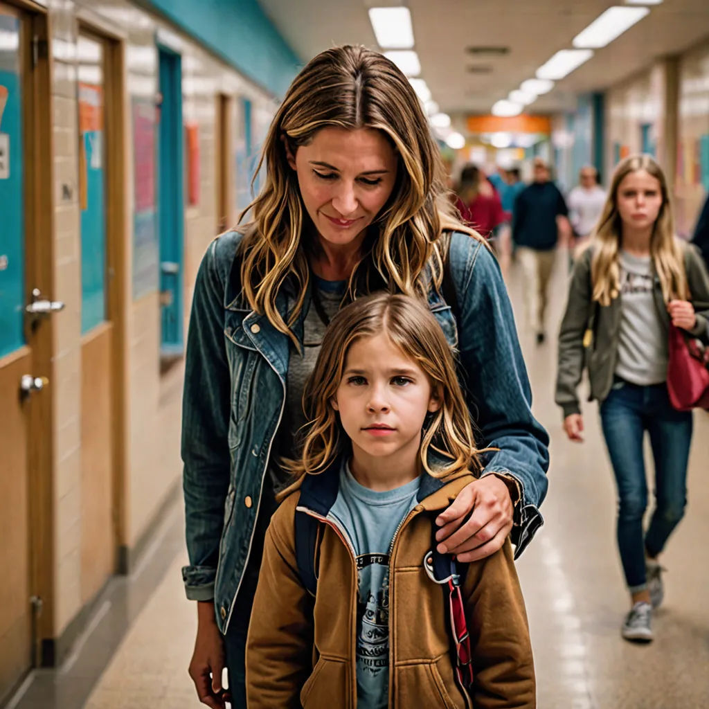 a woman and a child walking down a hallway together with luggage on their back and a backpack on their shoulder, Ben Zoeller, vancouver school, a poster, promotional image