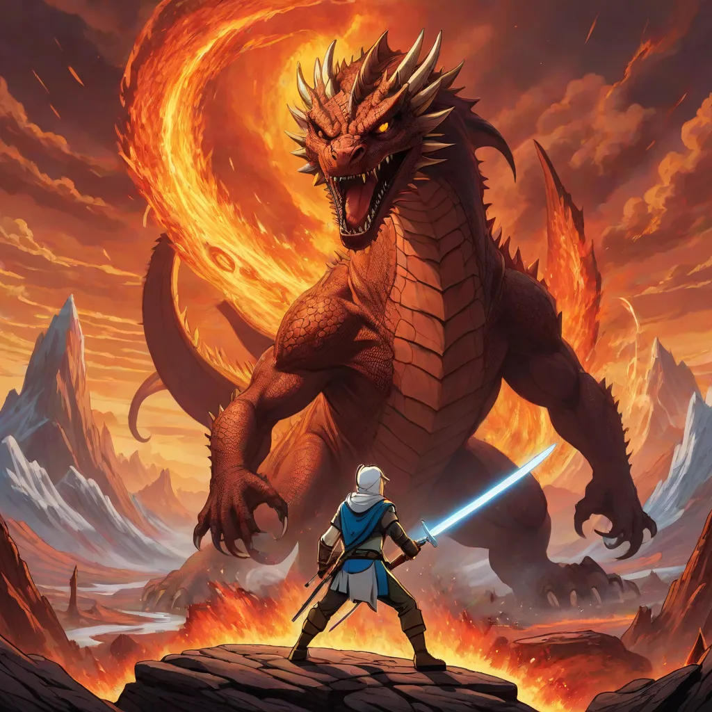 Finn the Human and the Fire Kingdom Dragon