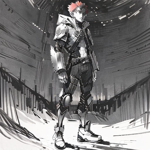 a man in a futuristic suit standing in a tunnel with a gun in his hand and a helmet on his head