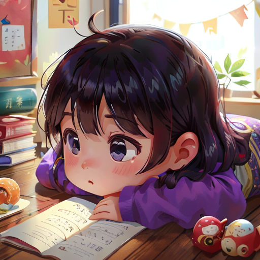 a girl laying on a table with a book and a book in front of her, reading a book