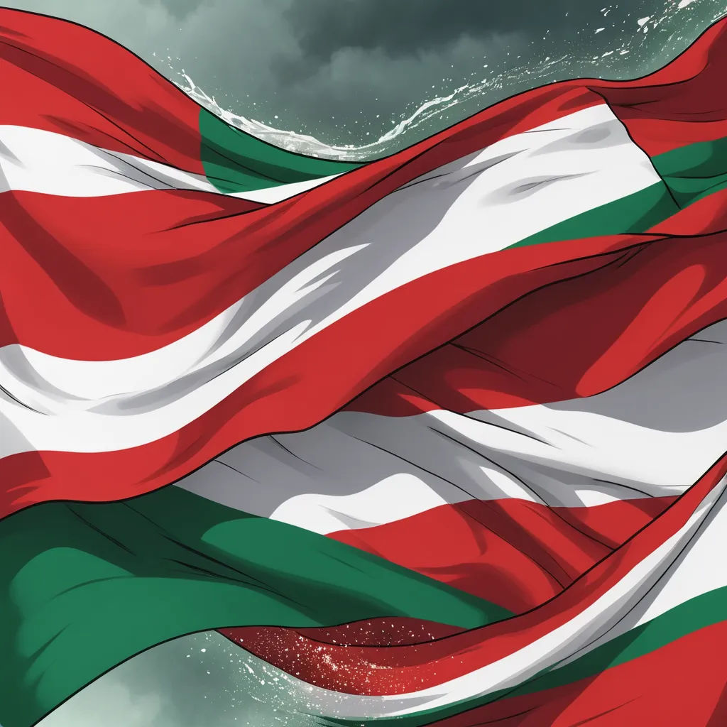 a large flag flying in the wind with a cloudy sky behind it and a dark cloud in the background, regionalism, a digital rendering, Aquirax Uno, athletic