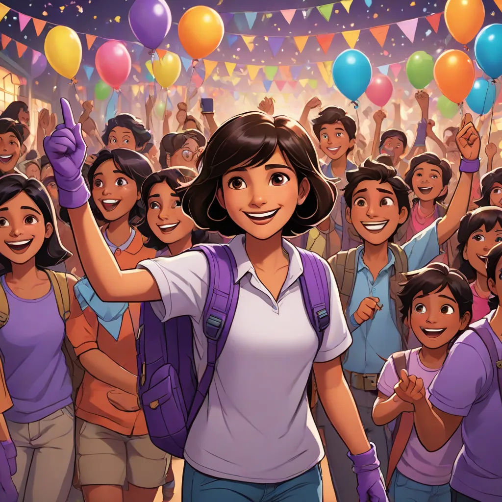 a cartoon of a woman holding a bunch of balloons in front of a crowd of people with balloons in the air, Ada Gladys Killins, samikshavad, a storybook illustration, comic cover art
