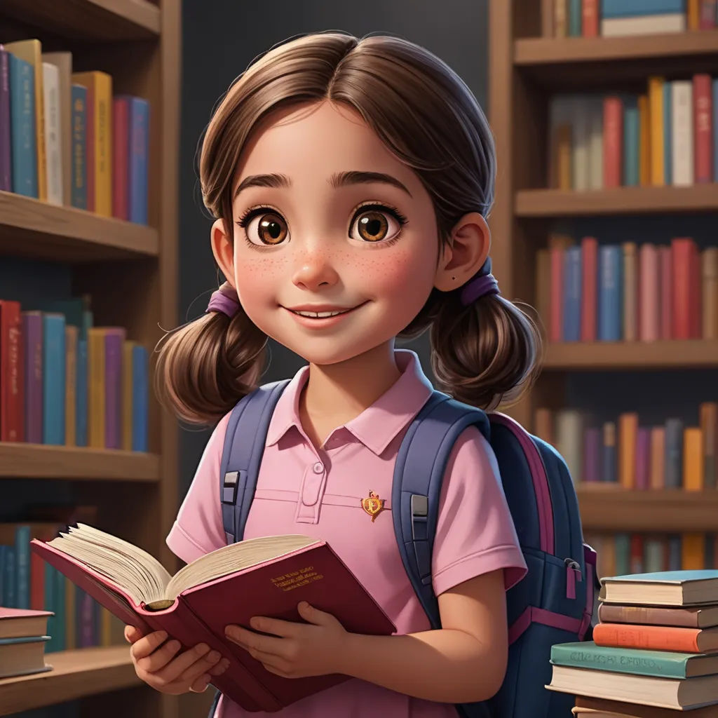 a girl is reading a book in a library with bookshelves behind her and a bookcase full of books, photorealism, a storybook illustration, Chris LaBrooy, cgstudio