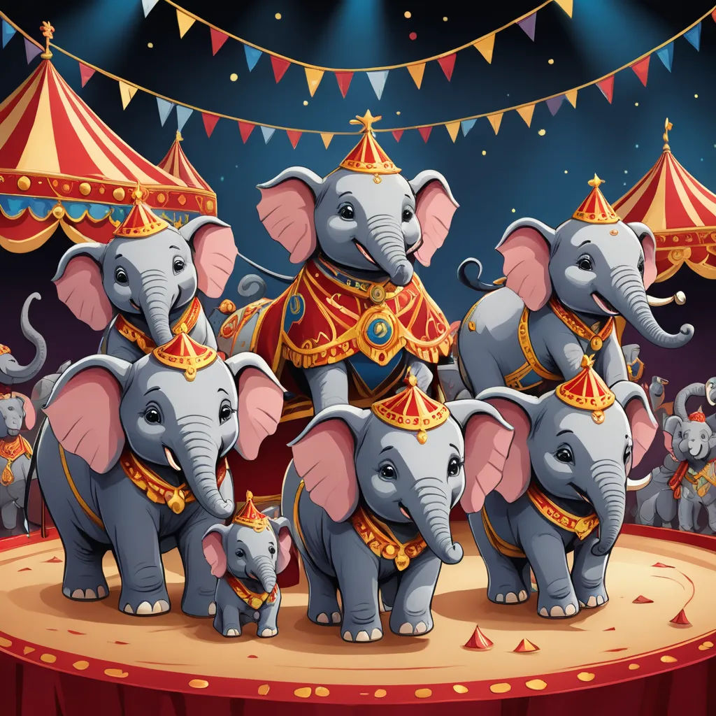 a circus scene with elephants and a circus tent in the background illustration by alex krapfa for the children's book, the circus, magical realism, a storybook illustration, Chris LaBrooy, highly detailed digital painting