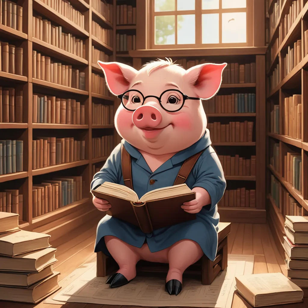 The Wise Pig in the Library