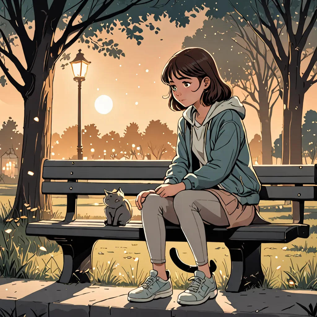The Girl and the Mysterious Cat