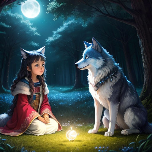 Luna and the Luminous Wolf: Guardians of the Forest