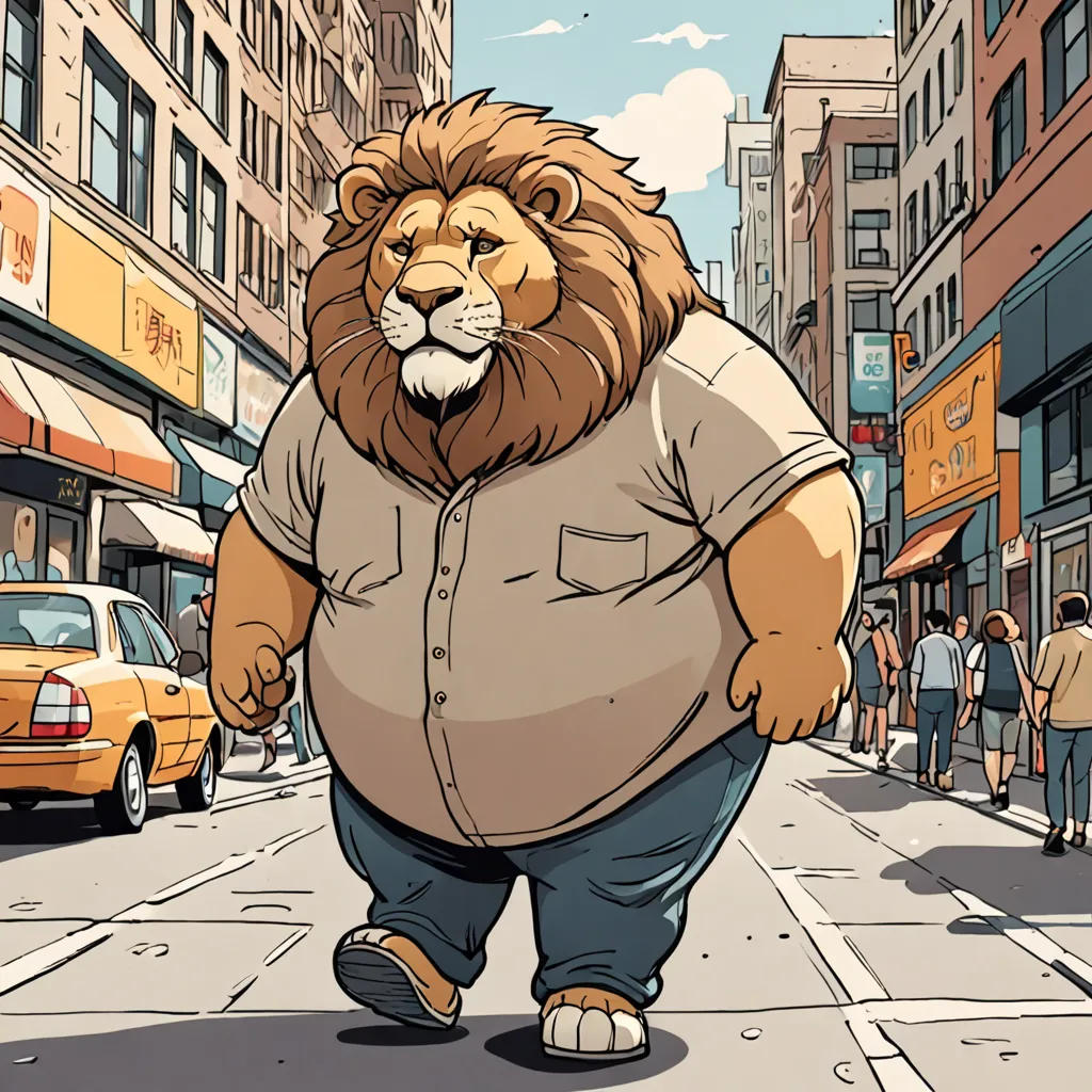 The Confident Fat Lion