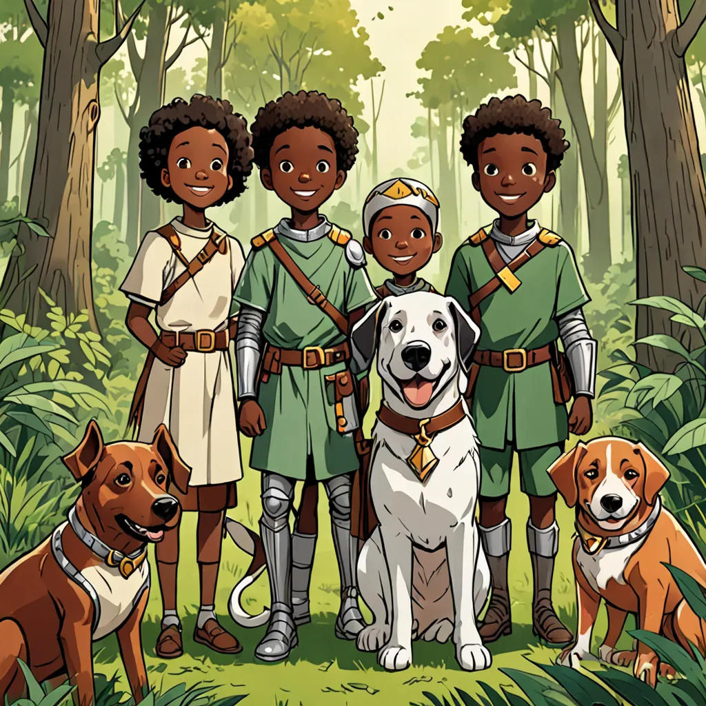 The Knightly Adventures of African Children and Their Trusty Dog