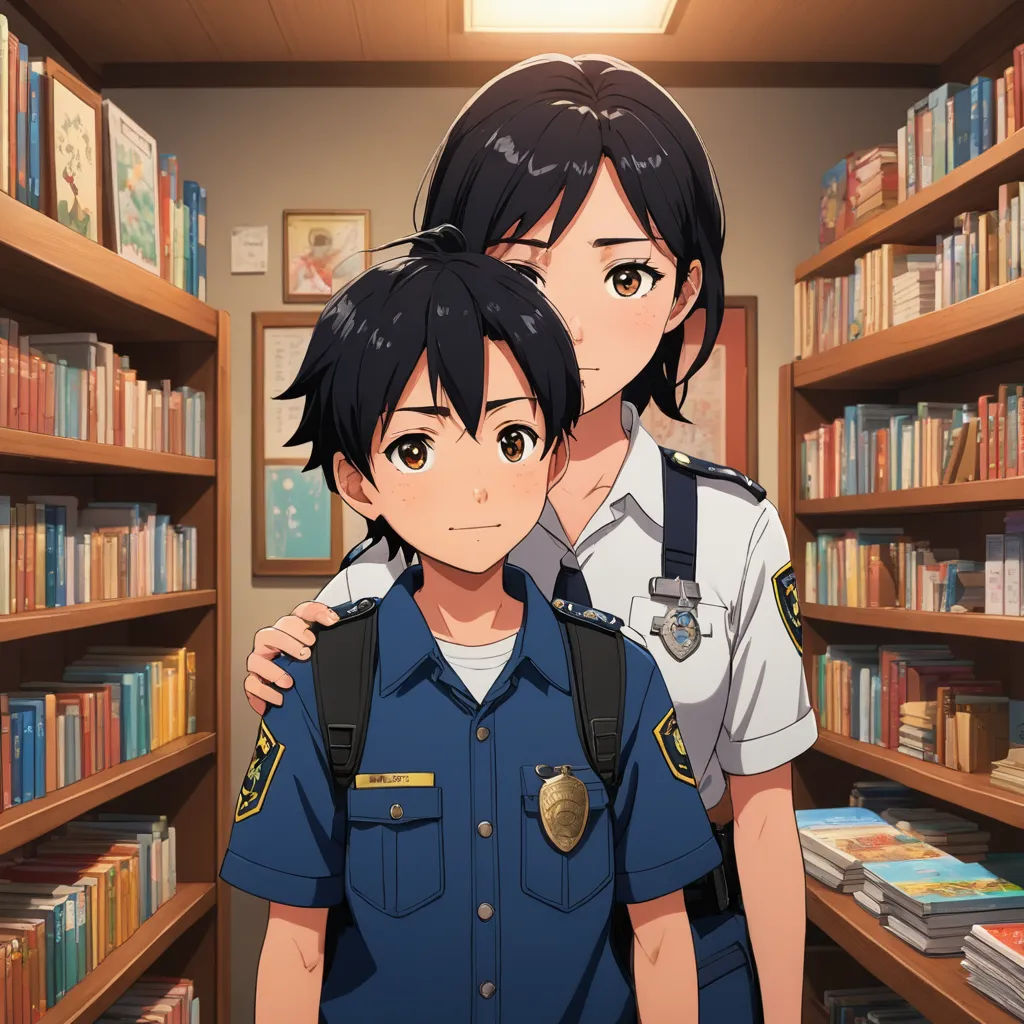 a couple of people standing in front of a book shelf filled with books and bookshelves with books, sots art, concept art, Ai-Mitsu, official art