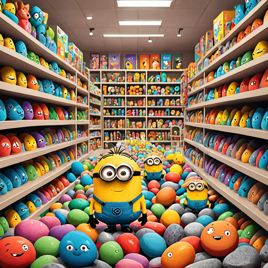 a cartoon character is surrounded by many colorful eggs in a store aisle with shelves full of toys and toys, maximalism, a screenshot, Chris LaBrooy, criterion collection
