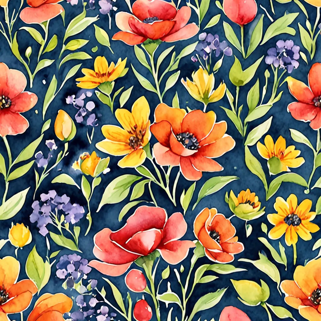 a painting of flowers on a blue background with watercolor paint and a black background with a white border, arts and crafts movement, a watercolor painting, Annabel Kidston, in gouache detailed paintings
