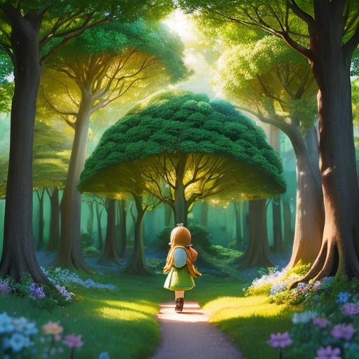 Floresta de fantasia em estilo anime