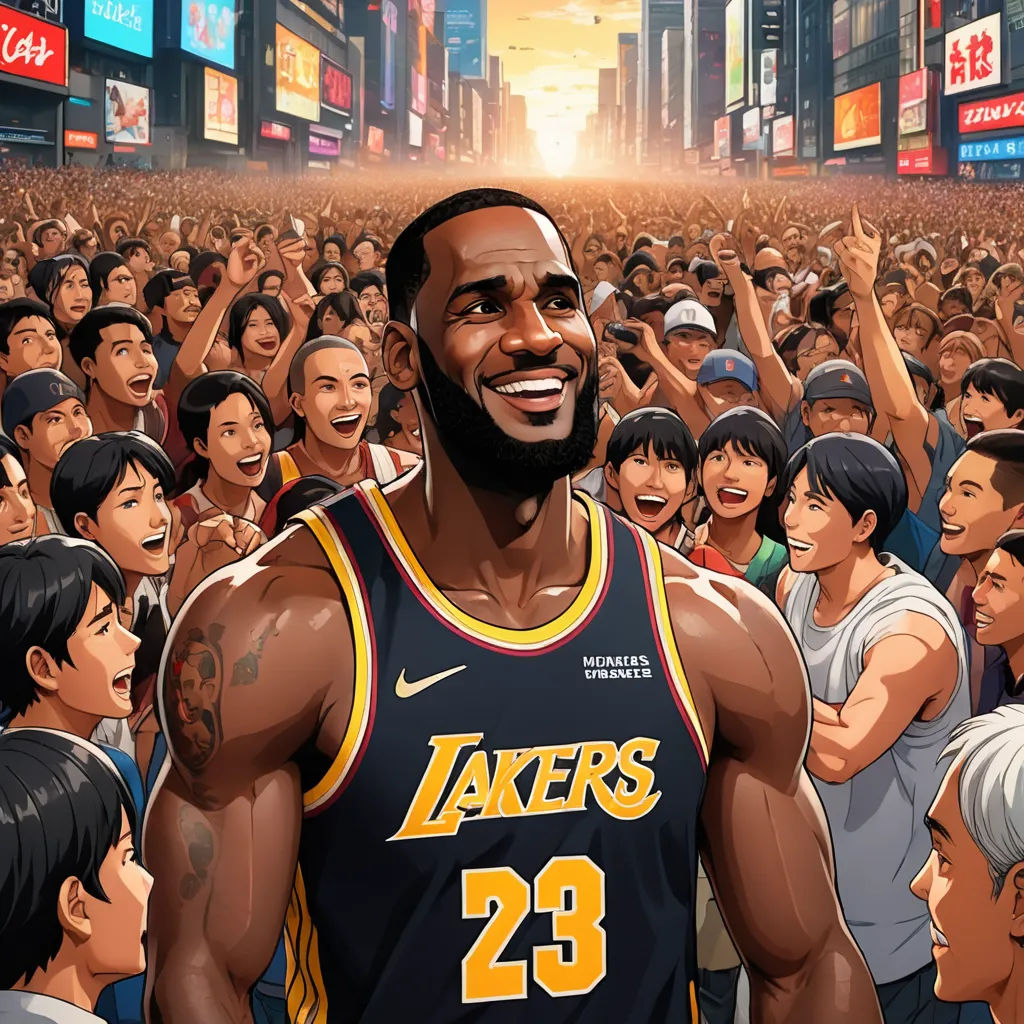 a man in a crowd of people with his arms up in the air and his face painted like a basketball player, lyco art, a comic book panel, Chris LaBrooy, official art
