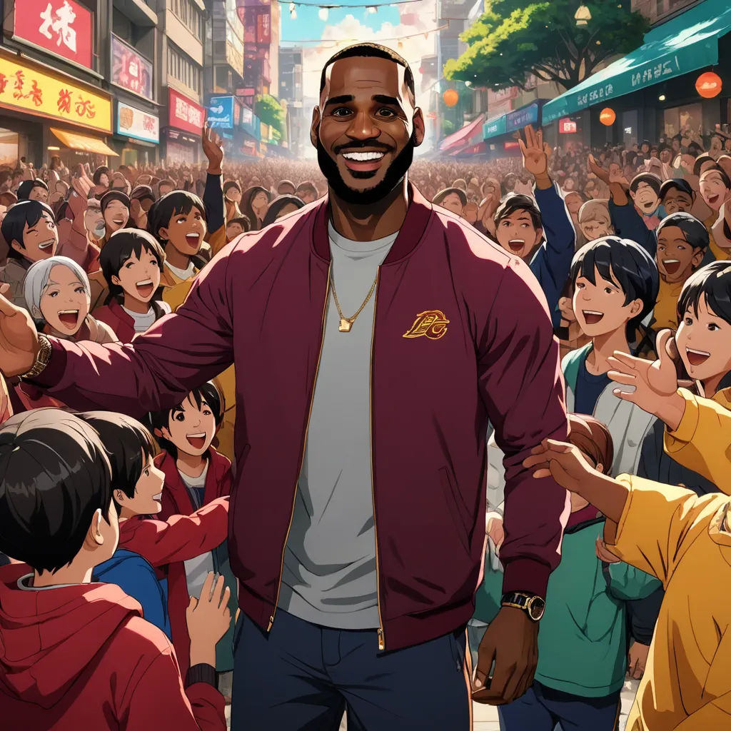 a man standing in front of a crowd of people in a city street with his hands up in the air, rayonism, concept art, Chris LaBrooy, official art