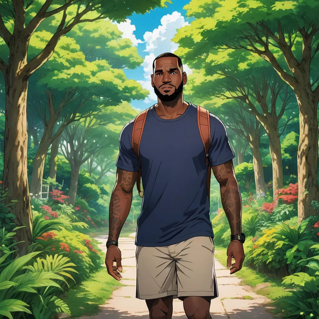 a man with a backpack standing in a forest with trees and bushes on either side of him, looking at the camera, environmental art, concept art, Chris LaBrooy, official art