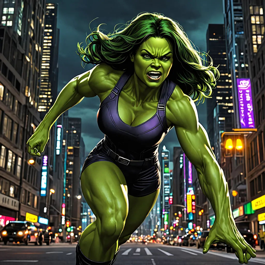 a woman in a bodysuit running down a street in a city at night with buildings in the background, Anthony Palumbo, feminist art, a digital rendering, vfx
