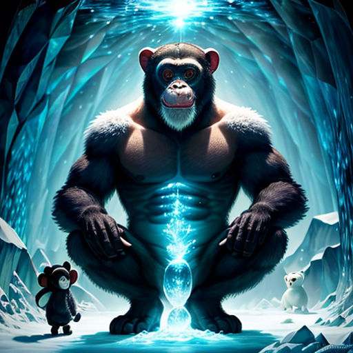 a movie poster for the movie ice age dawn of the planet gorilla, featuring a gorilla and a bear