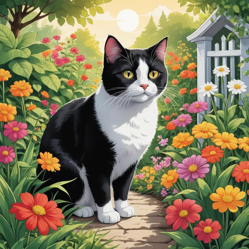 The Curious Cat's Adventure in the Garden