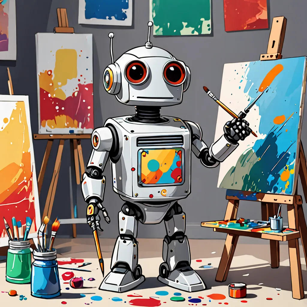 Sparky's Canvas: A Robot's Artistic Journey